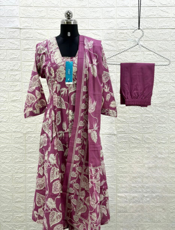 7498  - Cotton Kurti 3PCS Set Plus size XL to 3XL