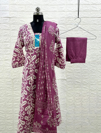 7501  - Cotton Kurti 3PCS Set Plus size XL to 3XL